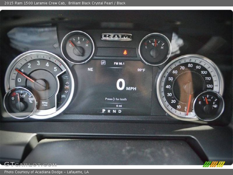 Brilliant Black Crystal Pearl / Black 2015 Ram 1500 Laramie Crew Cab