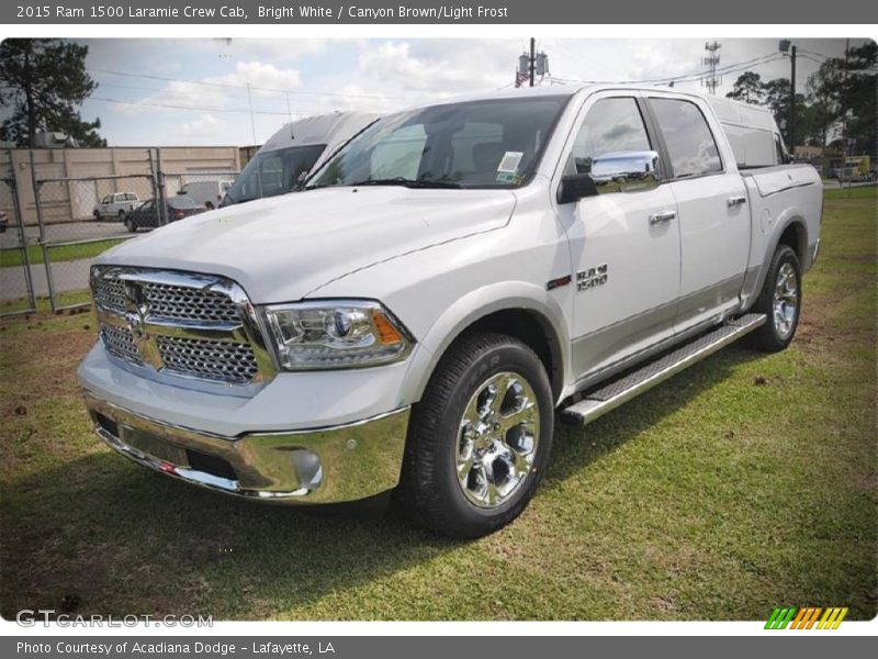 Bright White / Canyon Brown/Light Frost 2015 Ram 1500 Laramie Crew Cab