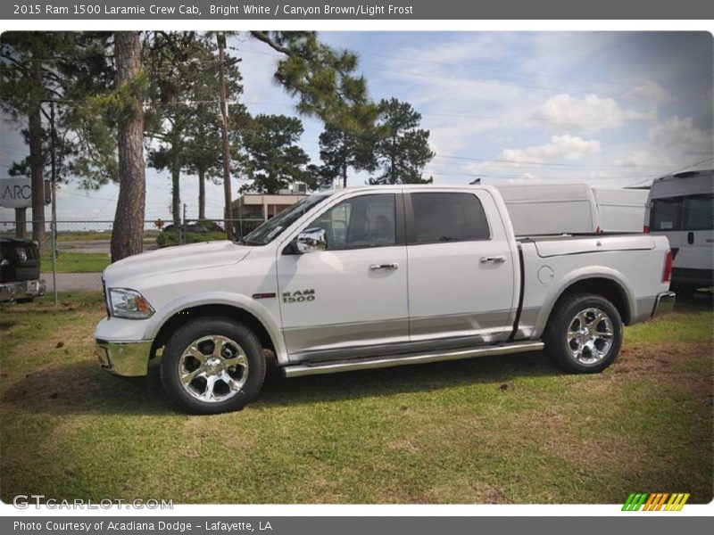 Bright White / Canyon Brown/Light Frost 2015 Ram 1500 Laramie Crew Cab