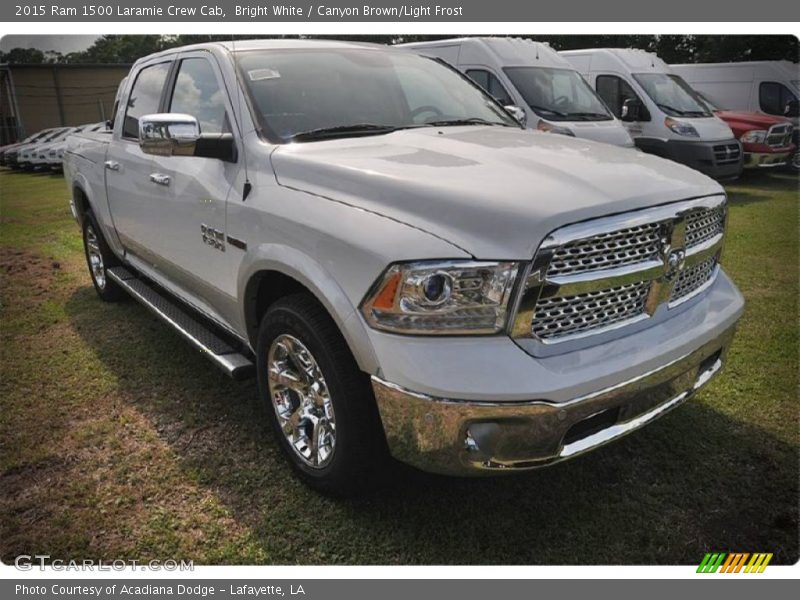 Bright White / Canyon Brown/Light Frost 2015 Ram 1500 Laramie Crew Cab