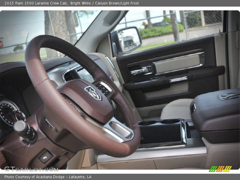 Bright White / Canyon Brown/Light Frost 2015 Ram 1500 Laramie Crew Cab
