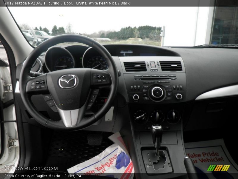 Crystal White Pearl Mica / Black 2012 Mazda MAZDA3 i Touring 5 Door