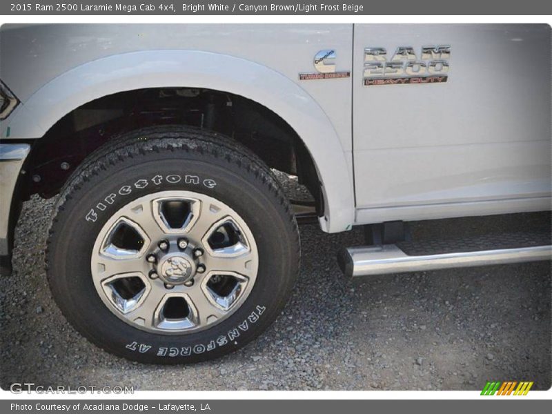 Bright White / Canyon Brown/Light Frost Beige 2015 Ram 2500 Laramie Mega Cab 4x4