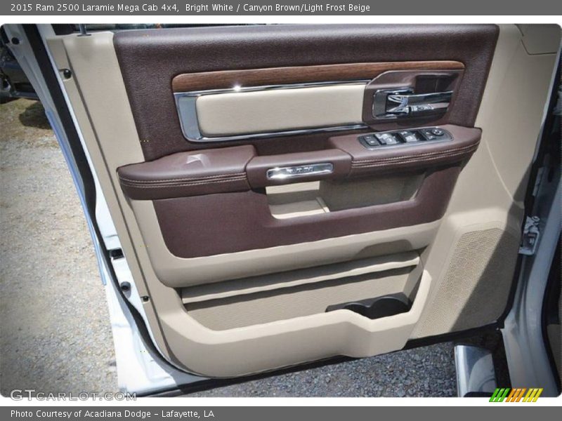Bright White / Canyon Brown/Light Frost Beige 2015 Ram 2500 Laramie Mega Cab 4x4