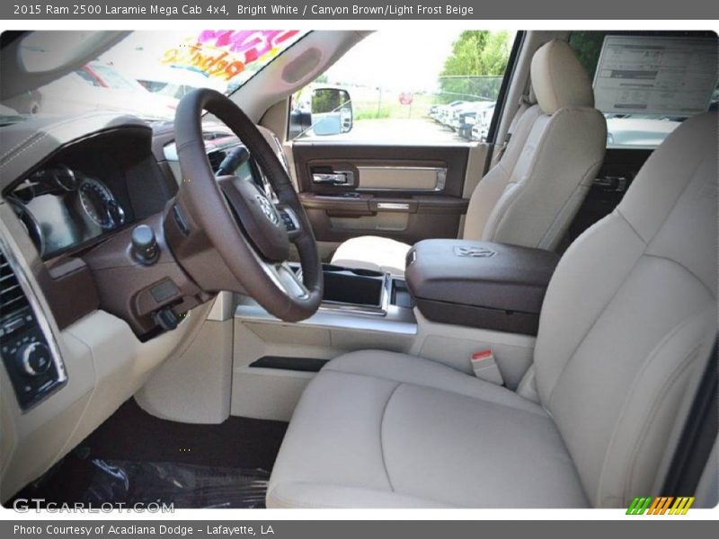 Bright White / Canyon Brown/Light Frost Beige 2015 Ram 2500 Laramie Mega Cab 4x4