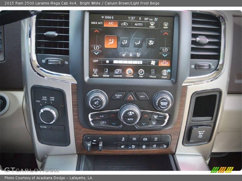 Bright White / Canyon Brown/Light Frost Beige 2015 Ram 2500 Laramie Mega Cab 4x4
