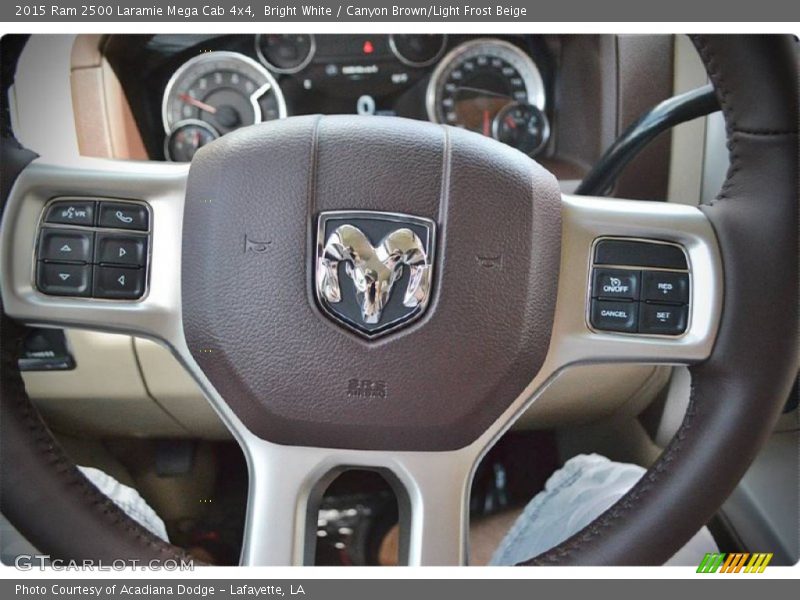 Bright White / Canyon Brown/Light Frost Beige 2015 Ram 2500 Laramie Mega Cab 4x4