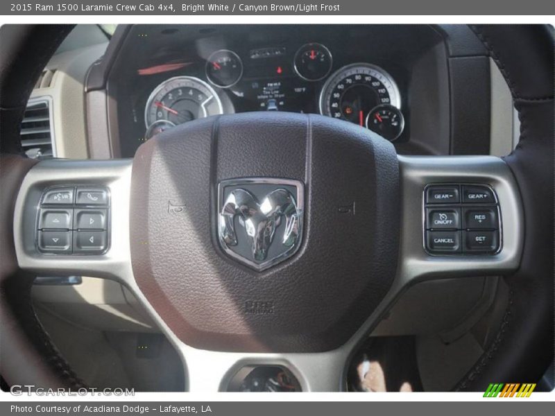 Bright White / Canyon Brown/Light Frost 2015 Ram 1500 Laramie Crew Cab 4x4