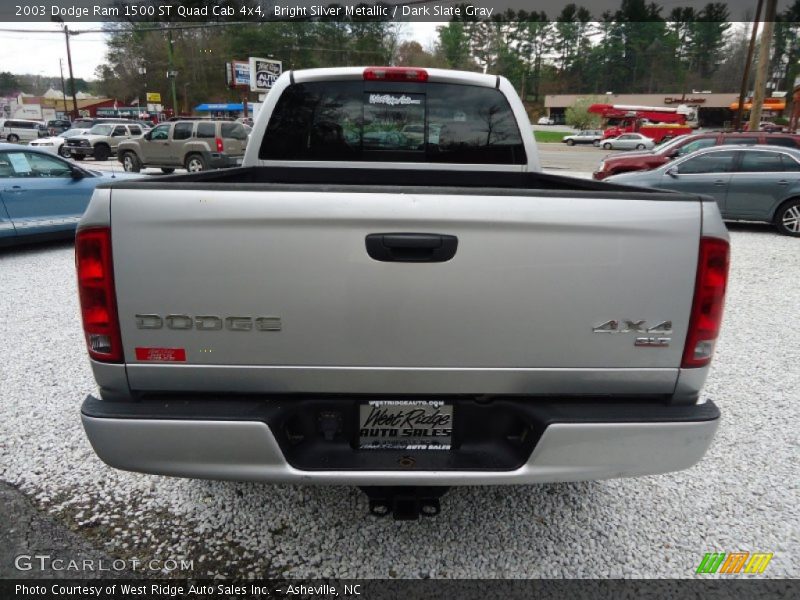 Bright Silver Metallic / Dark Slate Gray 2003 Dodge Ram 1500 ST Quad Cab 4x4