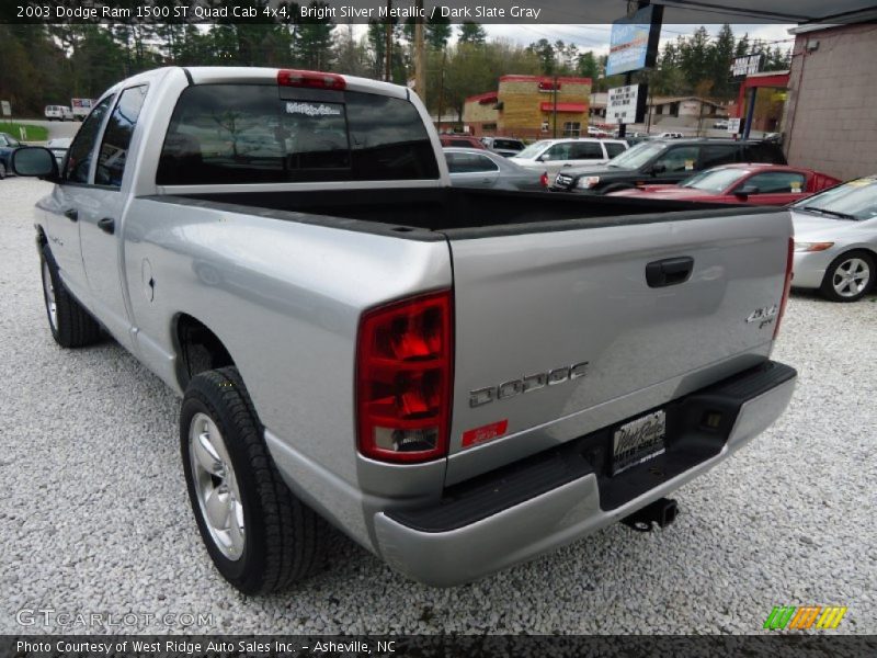 Bright Silver Metallic / Dark Slate Gray 2003 Dodge Ram 1500 ST Quad Cab 4x4