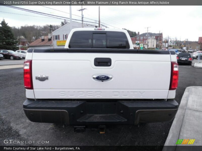 White Platinum / King Ranch Mesa Antique Affect/Adobe 2015 Ford F250 Super Duty King Ranch Crew Cab 4x4
