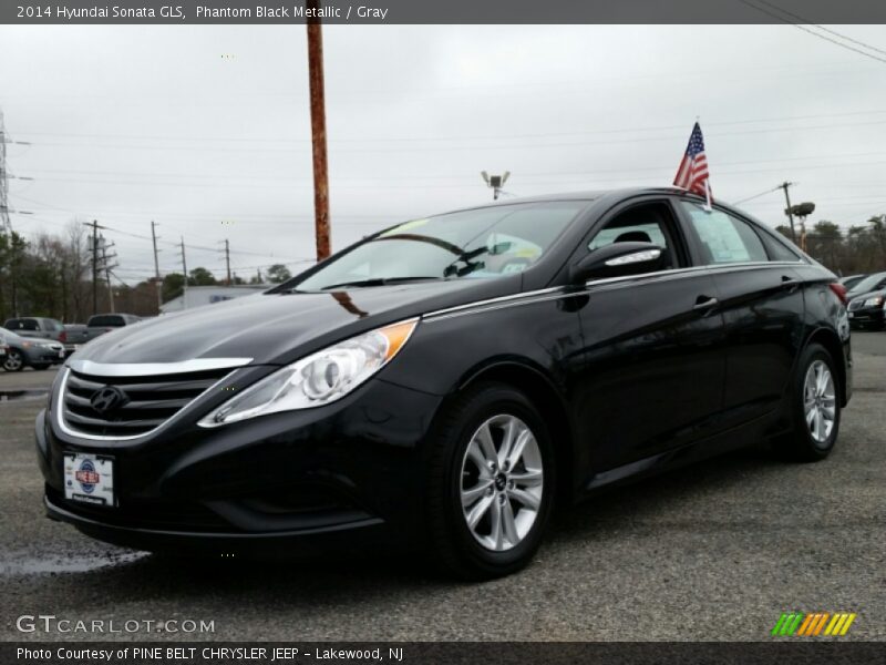 Phantom Black Metallic / Gray 2014 Hyundai Sonata GLS
