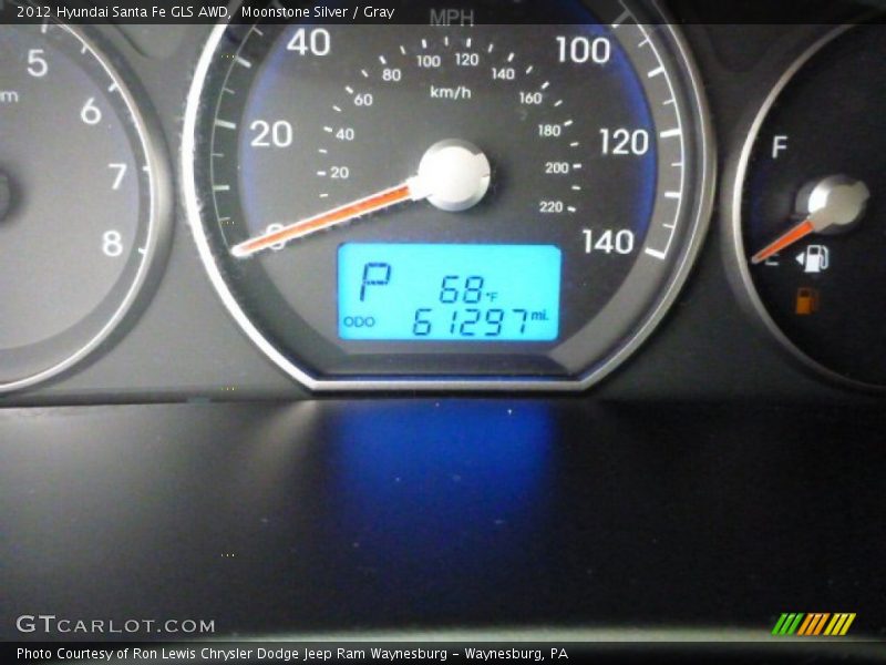 Moonstone Silver / Gray 2012 Hyundai Santa Fe GLS AWD