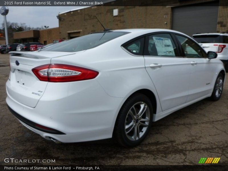 Oxford White / Charcoal Black 2015 Ford Fusion Hybrid SE