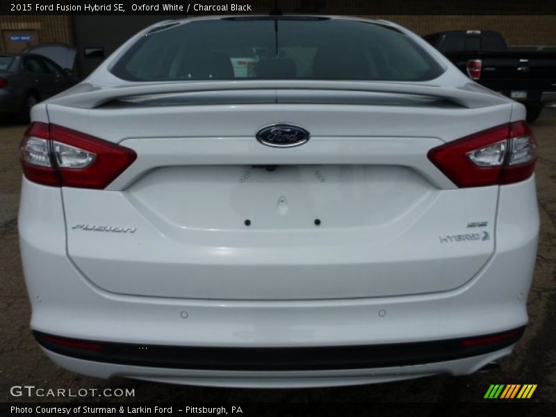 Oxford White / Charcoal Black 2015 Ford Fusion Hybrid SE