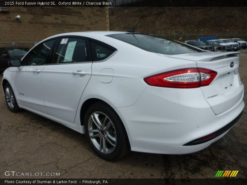 Oxford White / Charcoal Black 2015 Ford Fusion Hybrid SE