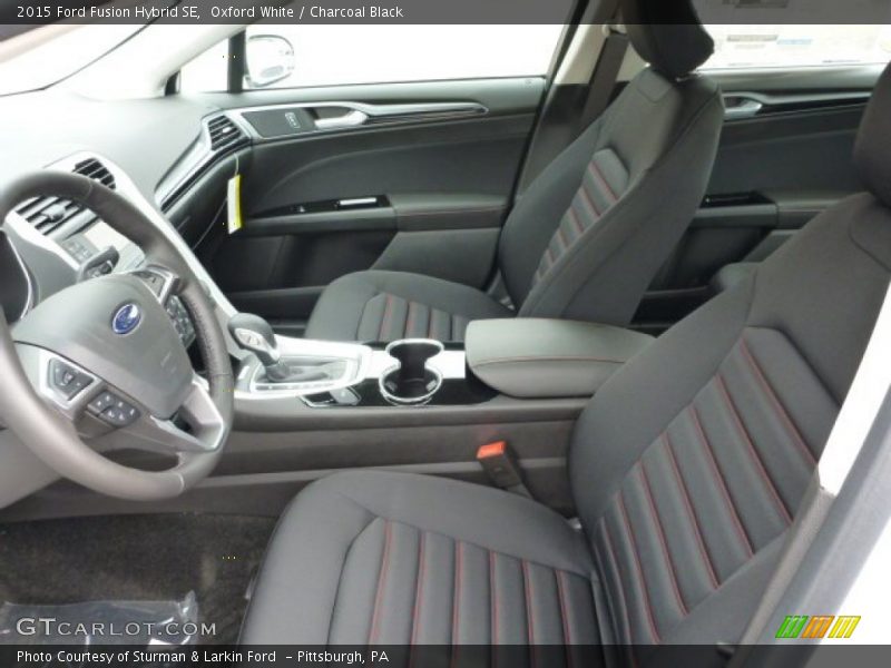 Oxford White / Charcoal Black 2015 Ford Fusion Hybrid SE