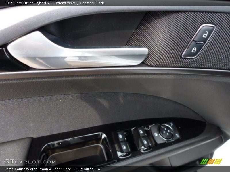 Oxford White / Charcoal Black 2015 Ford Fusion Hybrid SE