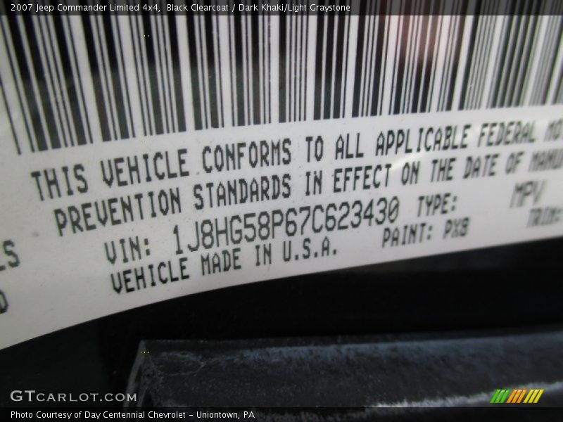 Black Clearcoat / Dark Khaki/Light Graystone 2007 Jeep Commander Limited 4x4