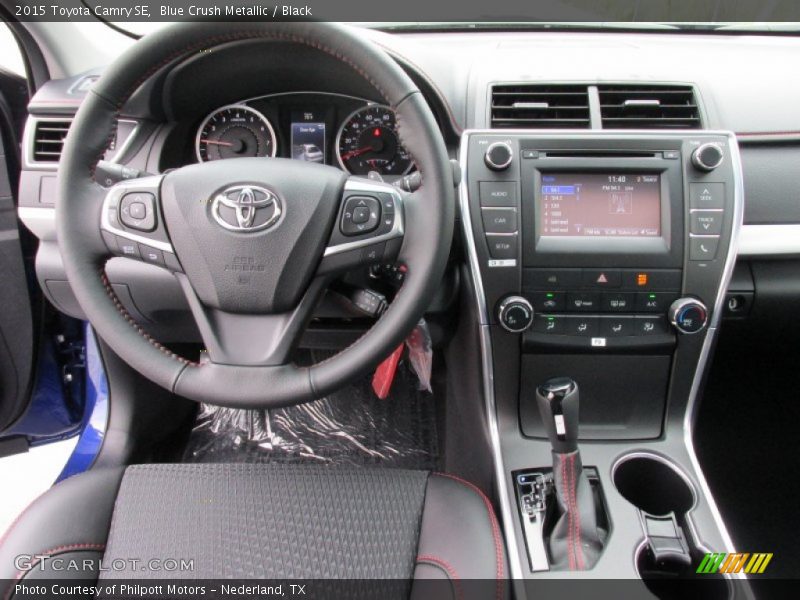 Blue Crush Metallic / Black 2015 Toyota Camry SE