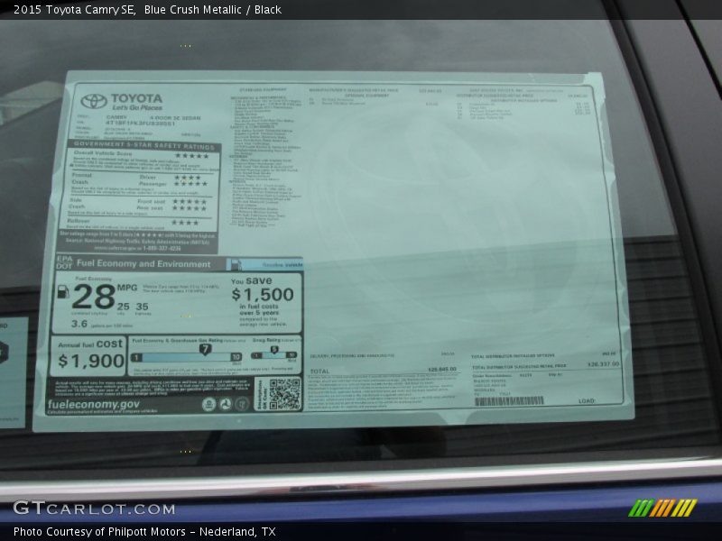 Blue Crush Metallic / Black 2015 Toyota Camry SE