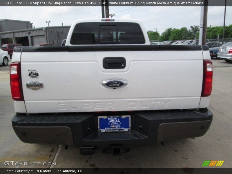 White Platinum / King Ranch Mesa Antique Affect/Adobe 2015 Ford F350 Super Duty King Ranch Crew Cab 4x4 DRW