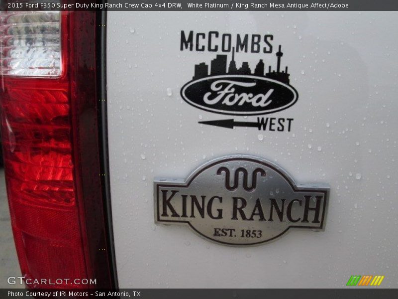 White Platinum / King Ranch Mesa Antique Affect/Adobe 2015 Ford F350 Super Duty King Ranch Crew Cab 4x4 DRW