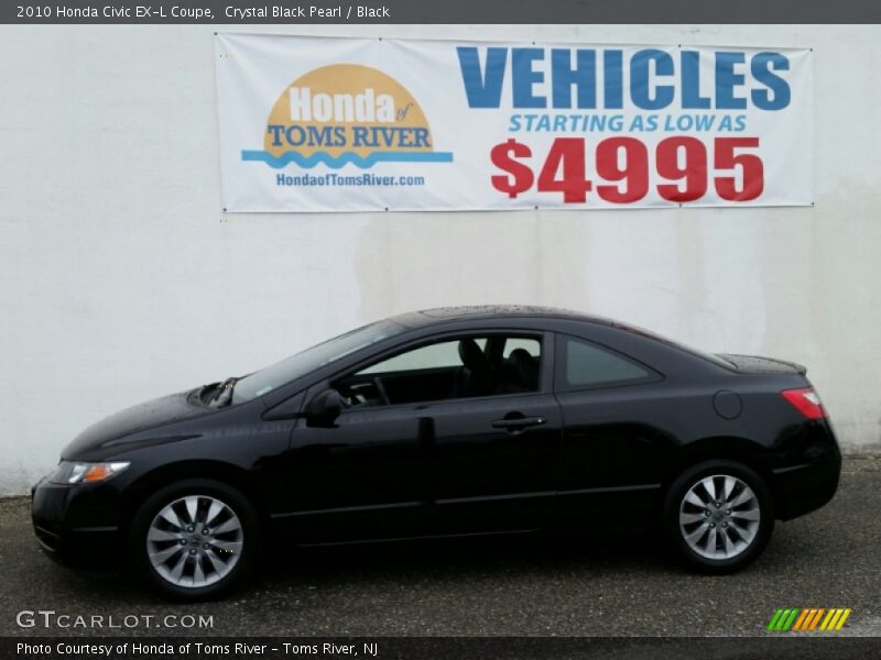 Crystal Black Pearl / Black 2010 Honda Civic EX-L Coupe