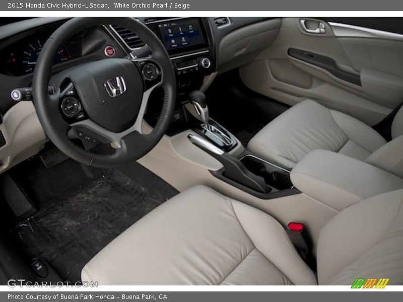 Beige Interior - 2015 Civic Hybrid-L Sedan 