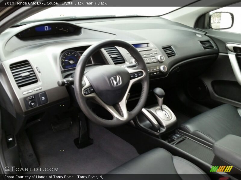 Crystal Black Pearl / Black 2010 Honda Civic EX-L Coupe