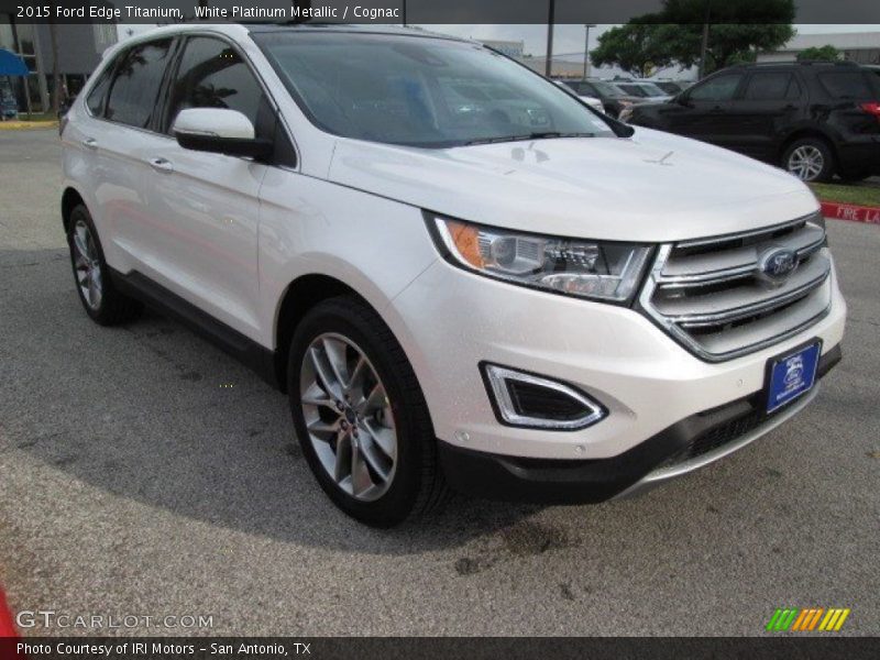 White Platinum Metallic / Cognac 2015 Ford Edge Titanium