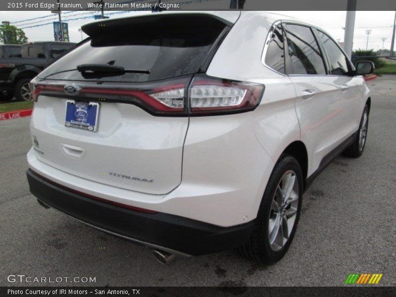 White Platinum Metallic / Cognac 2015 Ford Edge Titanium