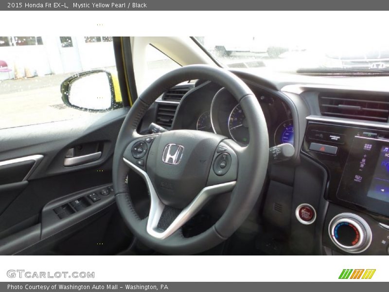 Mystic Yellow Pearl / Black 2015 Honda Fit EX-L
