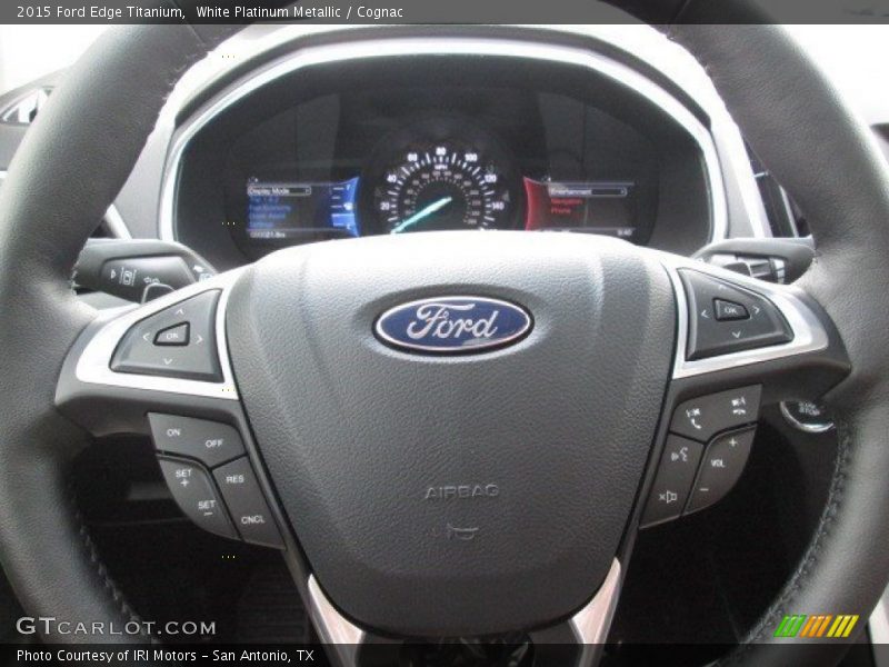 White Platinum Metallic / Cognac 2015 Ford Edge Titanium