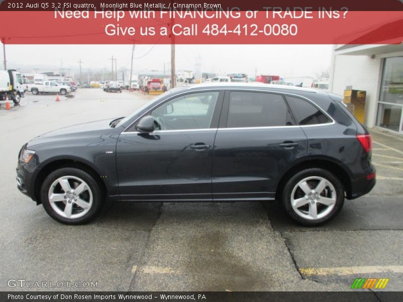 Moonlight Blue Metallic / Cinnamon Brown 2012 Audi Q5 3.2 FSI quattro