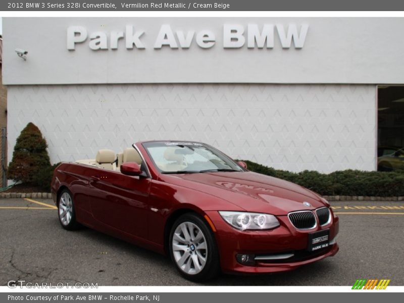 Vermilion Red Metallic / Cream Beige 2012 BMW 3 Series 328i Convertible