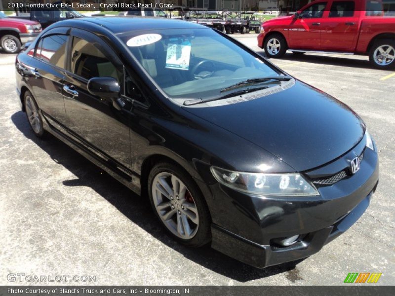 Crystal Black Pearl / Gray 2010 Honda Civic EX-L Sedan