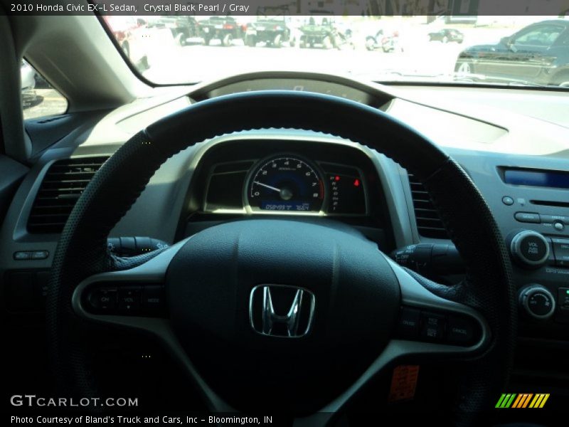 Crystal Black Pearl / Gray 2010 Honda Civic EX-L Sedan