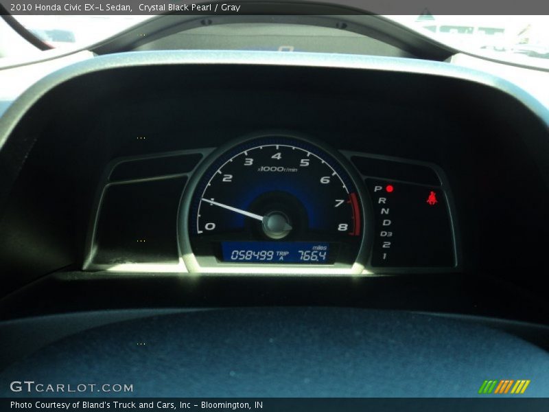 Crystal Black Pearl / Gray 2010 Honda Civic EX-L Sedan