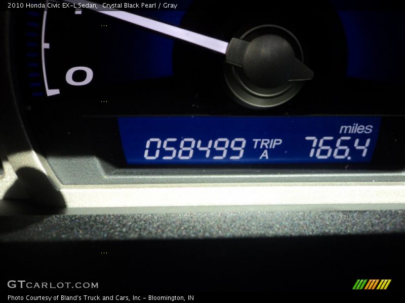 Crystal Black Pearl / Gray 2010 Honda Civic EX-L Sedan
