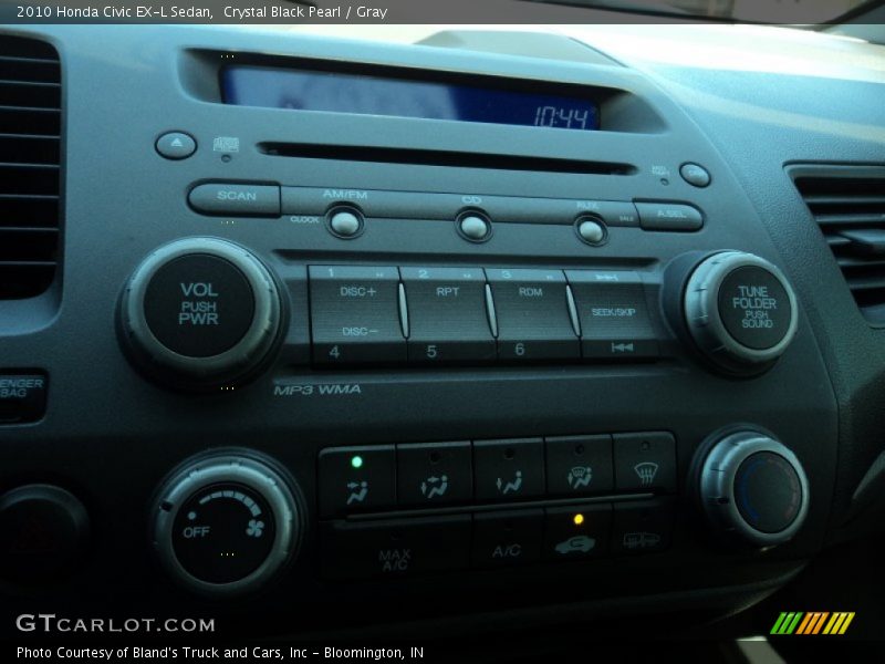 Crystal Black Pearl / Gray 2010 Honda Civic EX-L Sedan