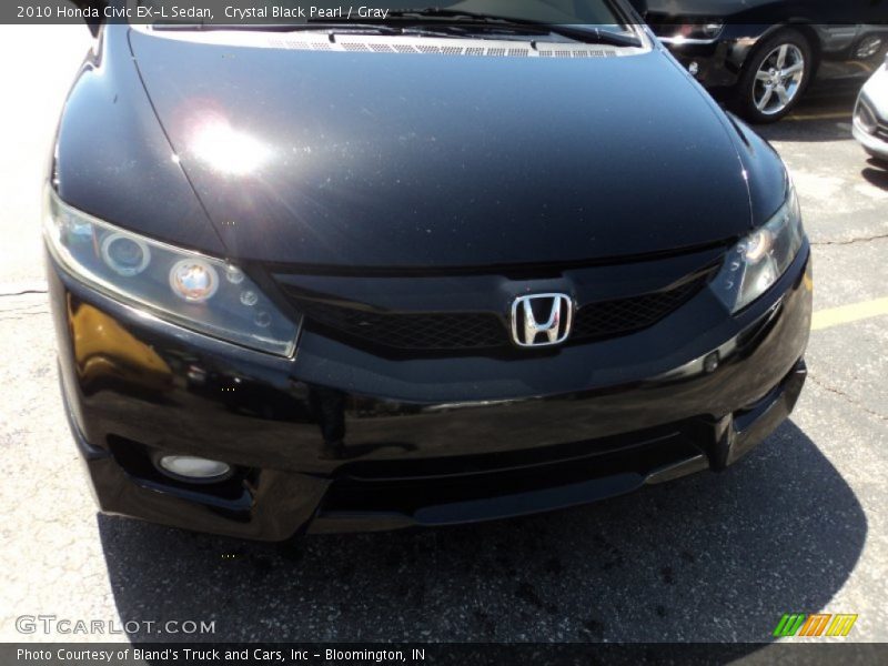 Crystal Black Pearl / Gray 2010 Honda Civic EX-L Sedan