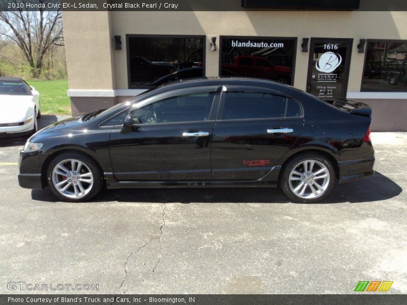 Crystal Black Pearl / Gray 2010 Honda Civic EX-L Sedan