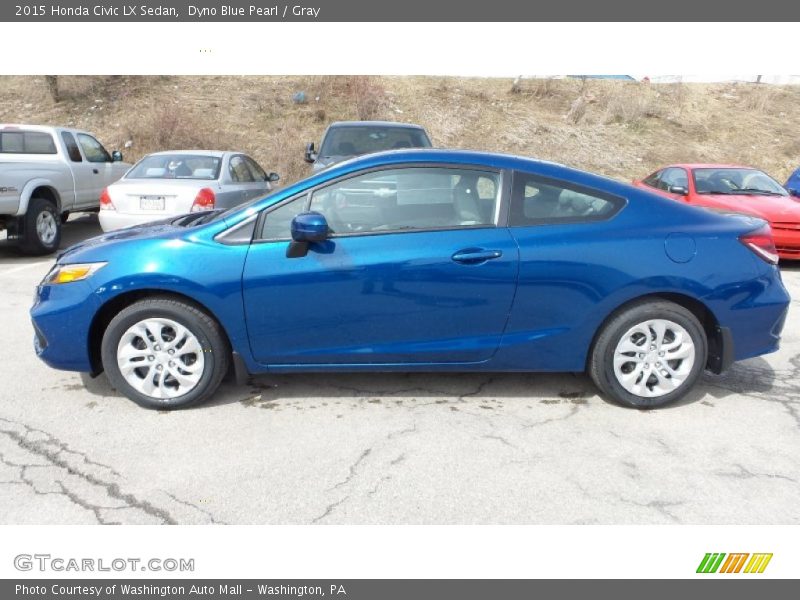 Dyno Blue Pearl / Gray 2015 Honda Civic LX Sedan