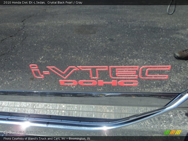 Crystal Black Pearl / Gray 2010 Honda Civic EX-L Sedan
