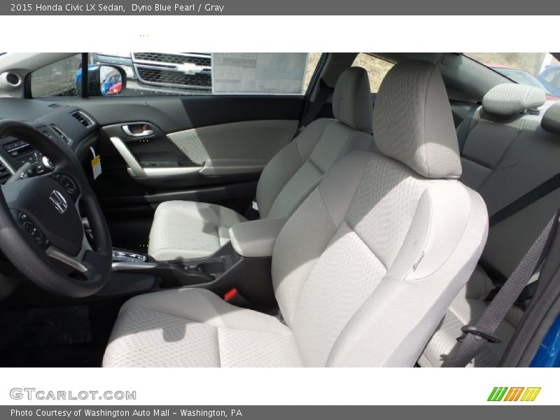 Dyno Blue Pearl / Gray 2015 Honda Civic LX Sedan