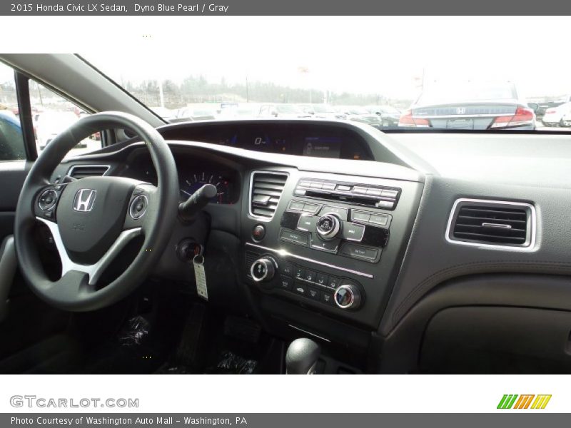 Dyno Blue Pearl / Gray 2015 Honda Civic LX Sedan