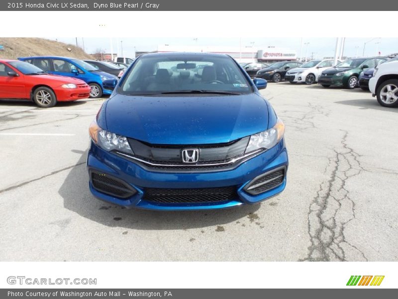 Dyno Blue Pearl / Gray 2015 Honda Civic LX Sedan