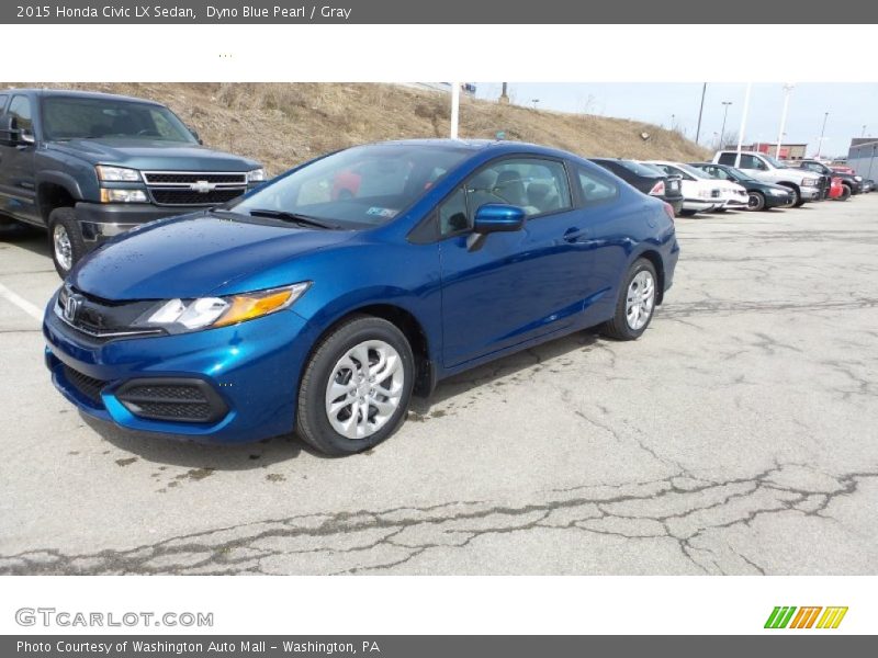 Dyno Blue Pearl / Gray 2015 Honda Civic LX Sedan