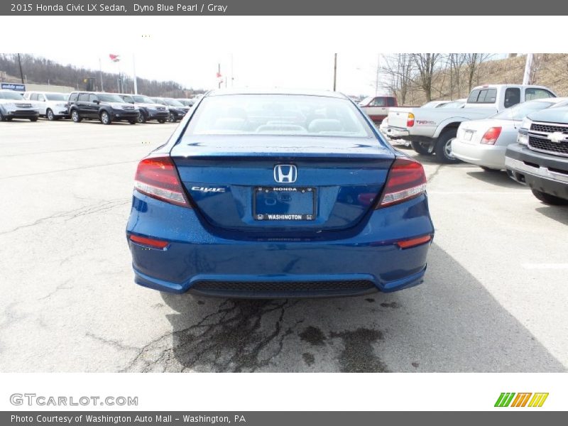 Dyno Blue Pearl / Gray 2015 Honda Civic LX Sedan